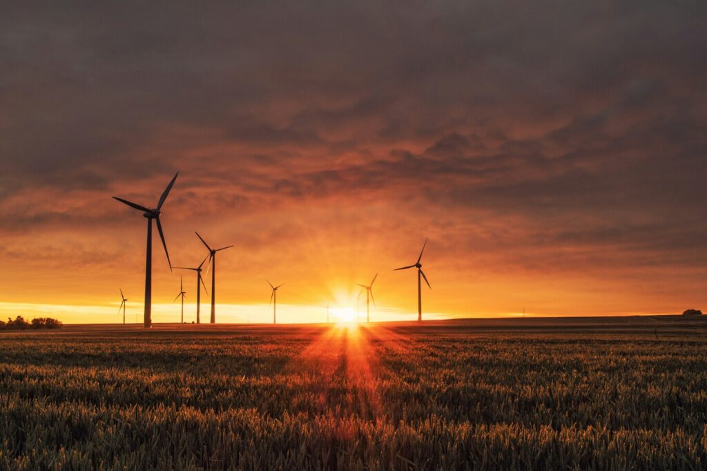 green wind turbine